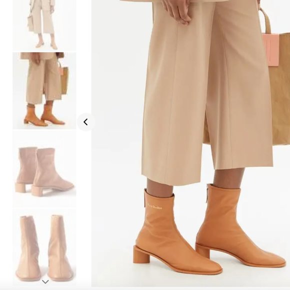 acne studio logo heeled boots - camel/tan color - Picture 2 of 6